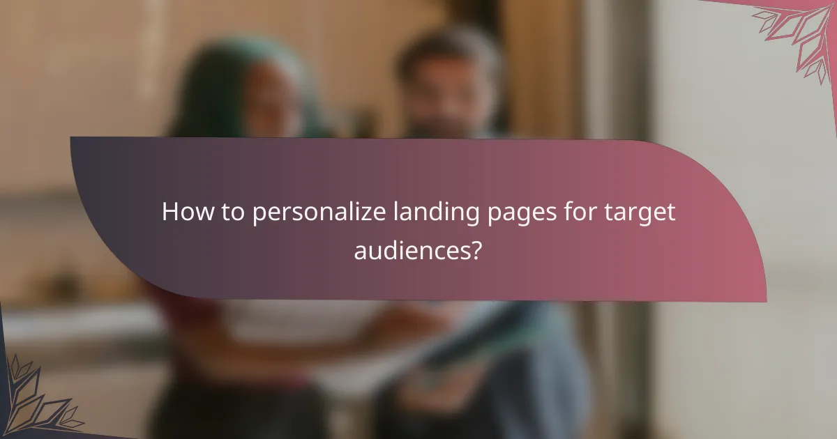 How to personalize landing pages for target audiences?